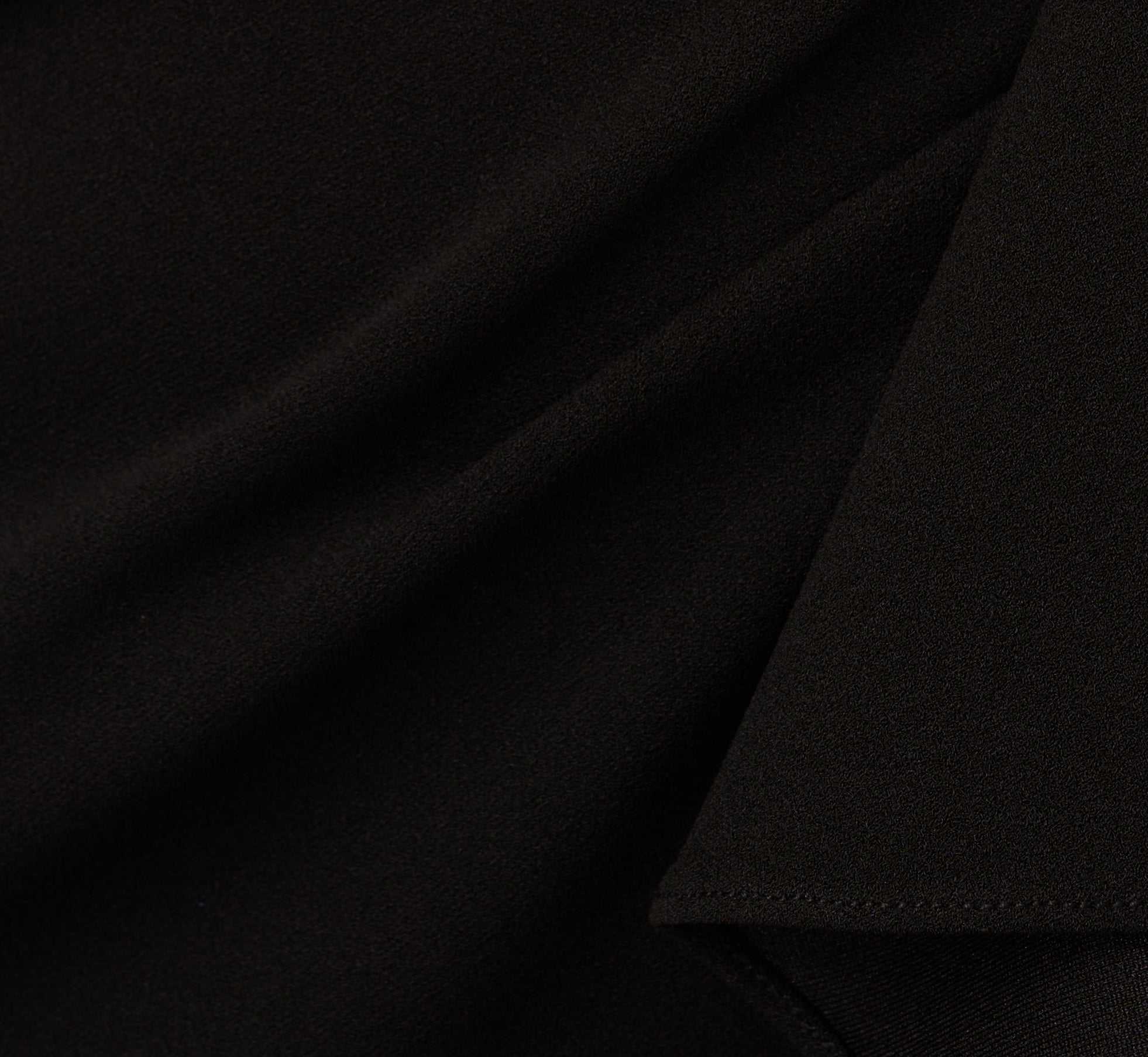 High Low Crepe Halter Gown With Organza Draping In Black