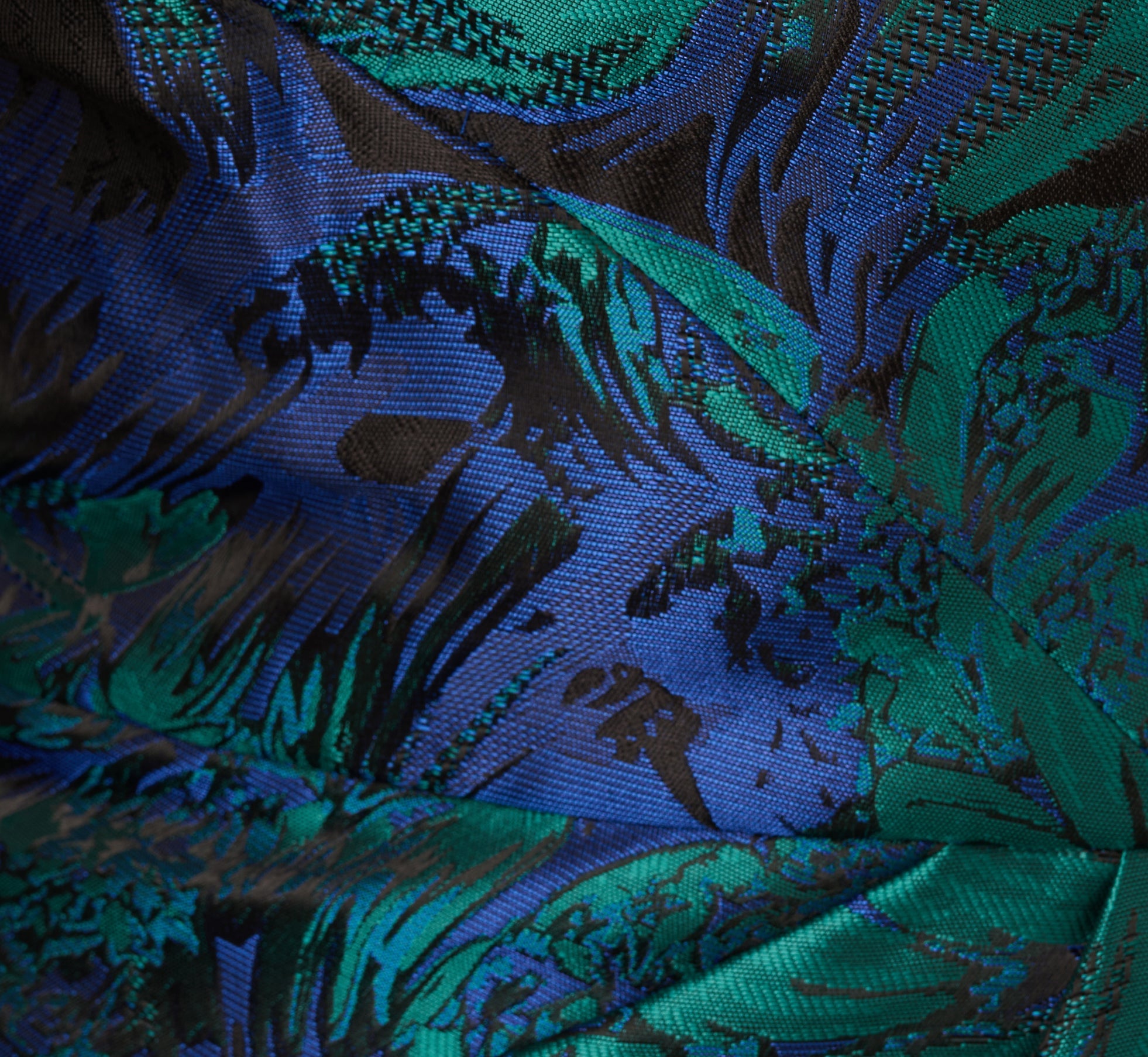 Plus Size One Shoulder Jacquard Mermaid Gown With Drape Detail In Cobalt Teal