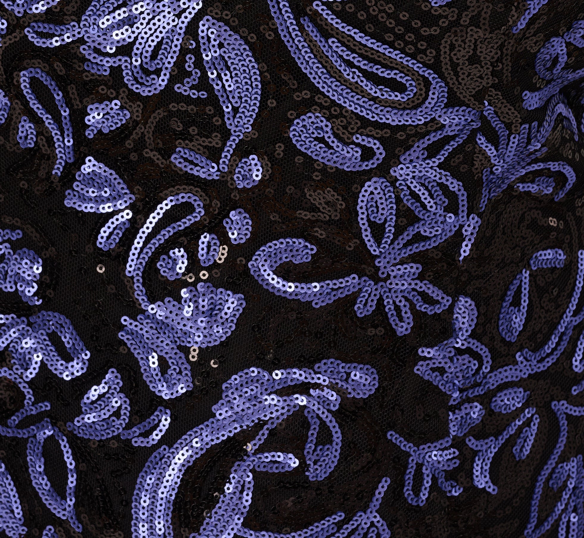 Plus Size Sequin Embroidered Gown In Black Blue