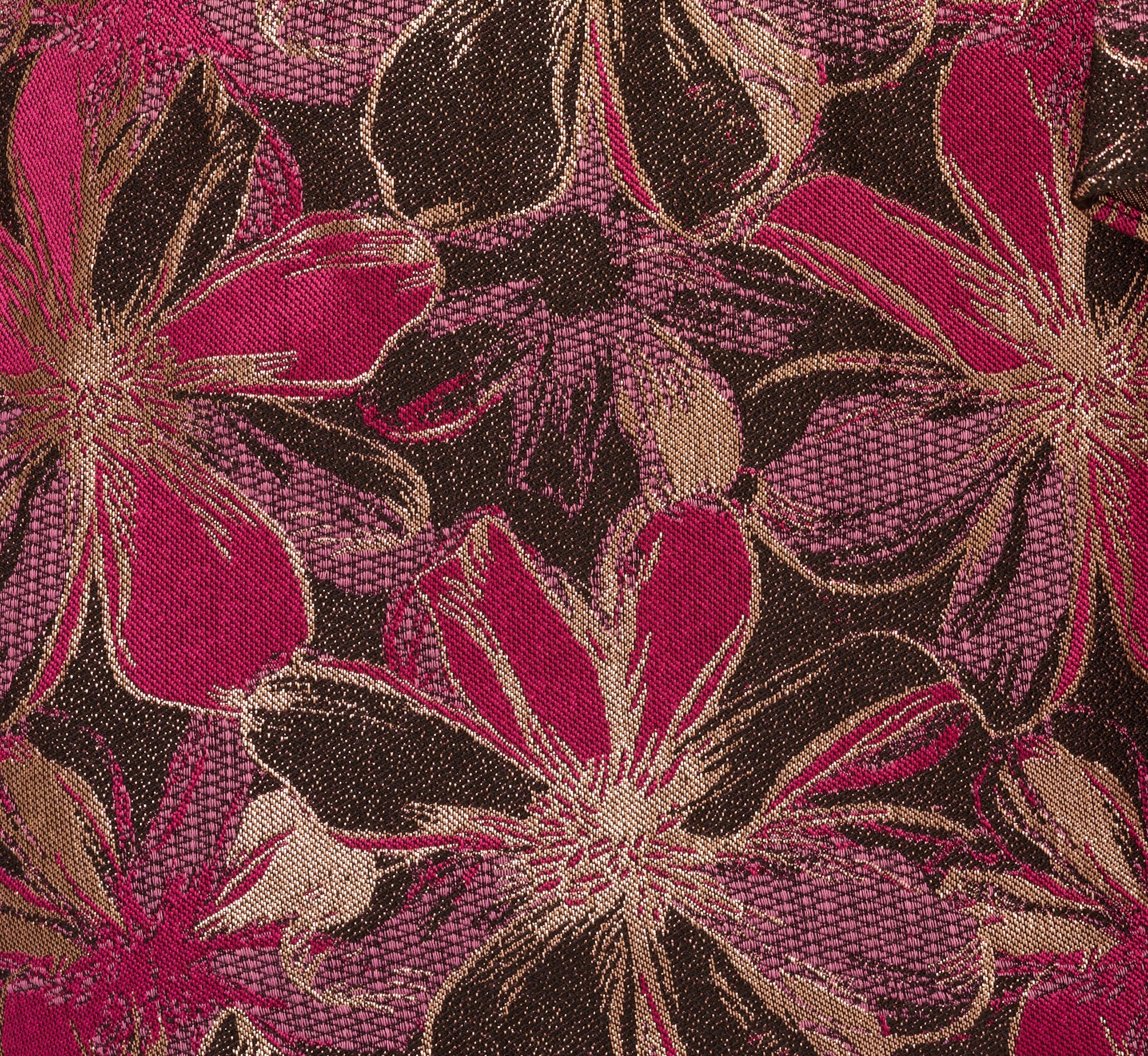 Off Shoulder Jacquard Gown In Fuchsia Multi