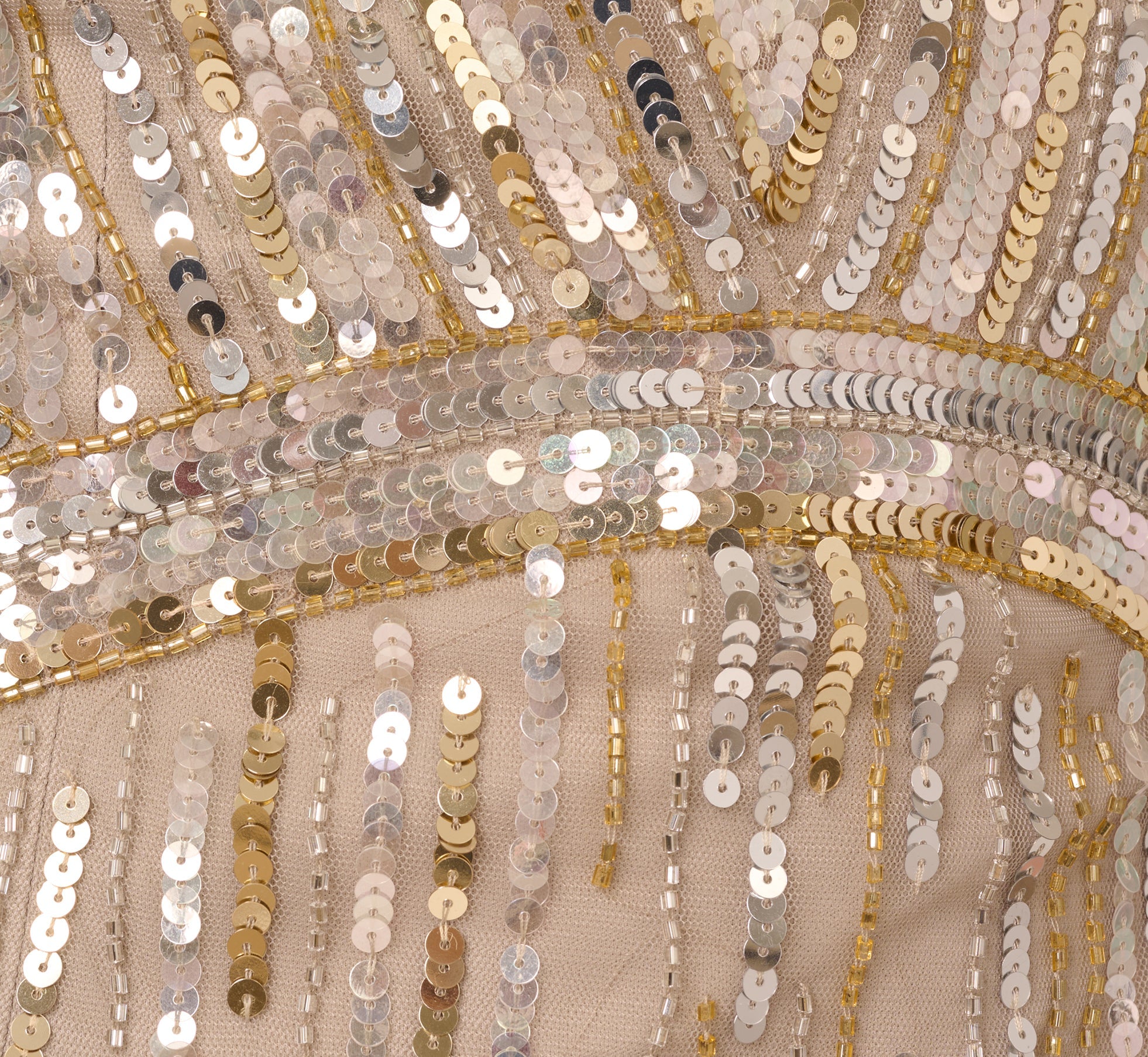 Beaded Fringe Dress In Platinum