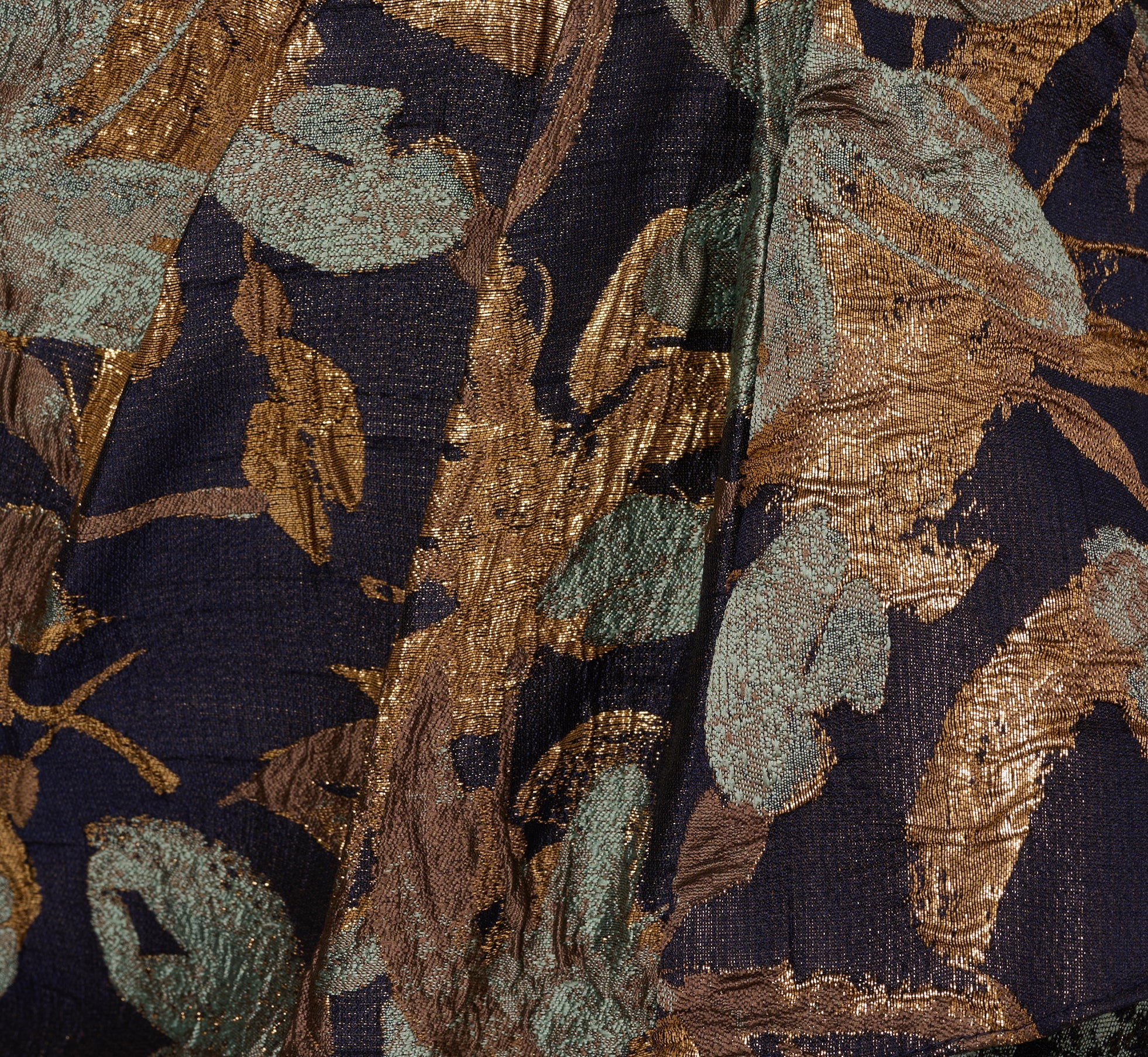 Plus Size One Shoulder Jacquard Dress In Blue Gold