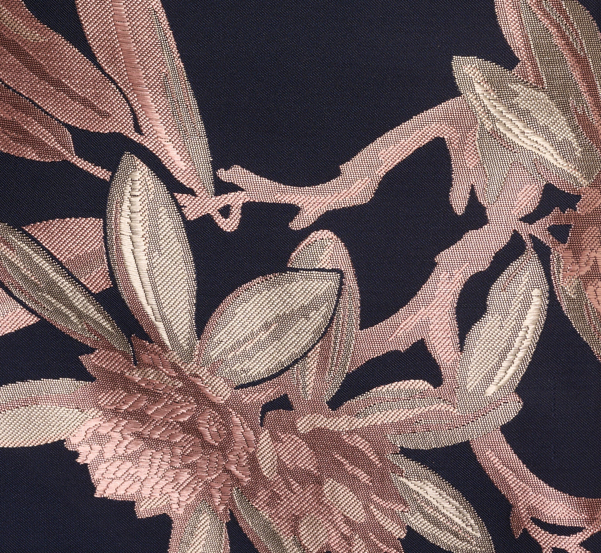 Off Shoulder 2 Tone Jacquard Fit And Flare Midi Dress In Navy Blush