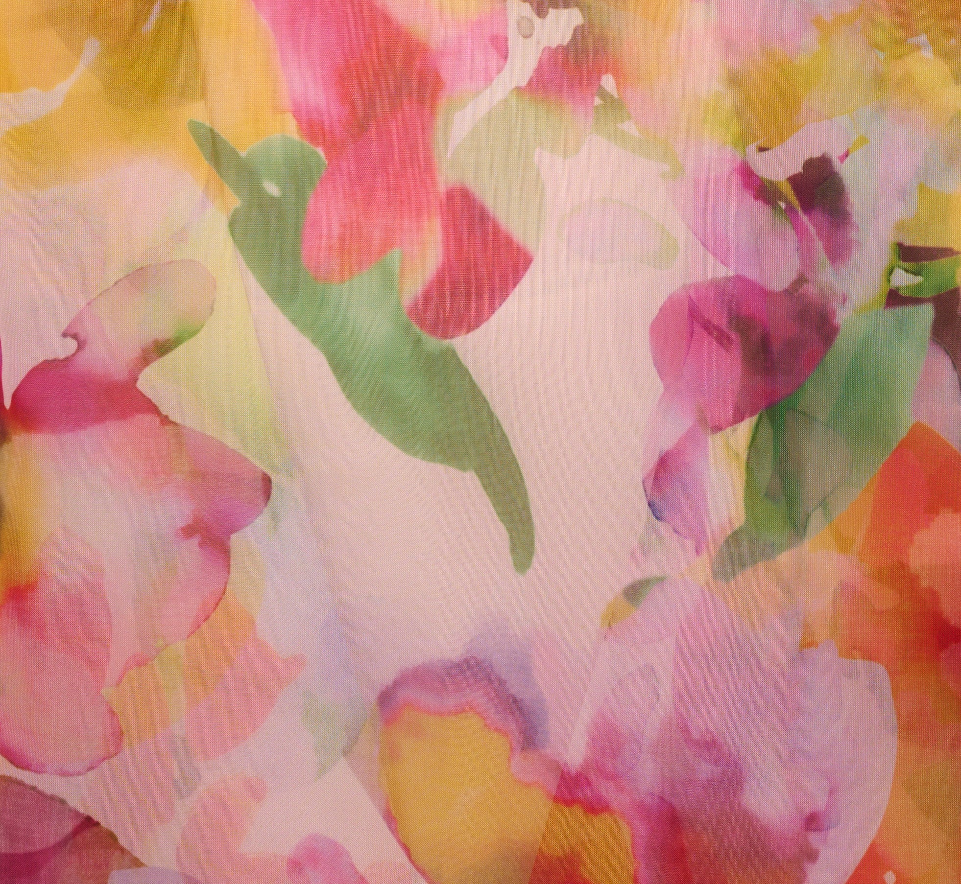 Plus Size Sleeveless Floral Organza Collared High Low Dress In Pink Multi