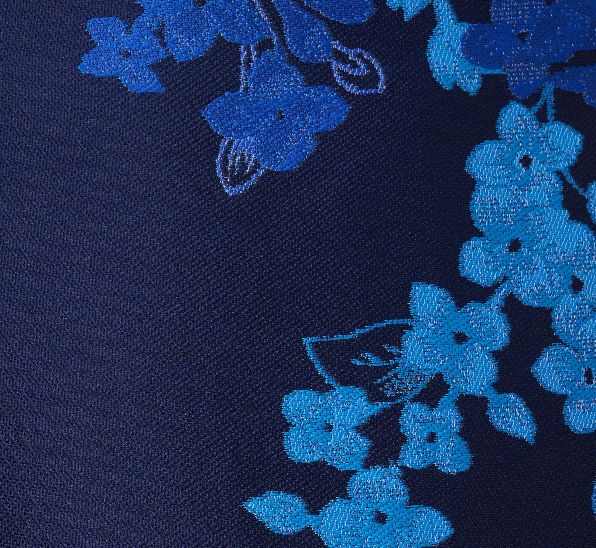 Sleeveless Square Neck Floral Jacquard Midi Dress In Blue Multi