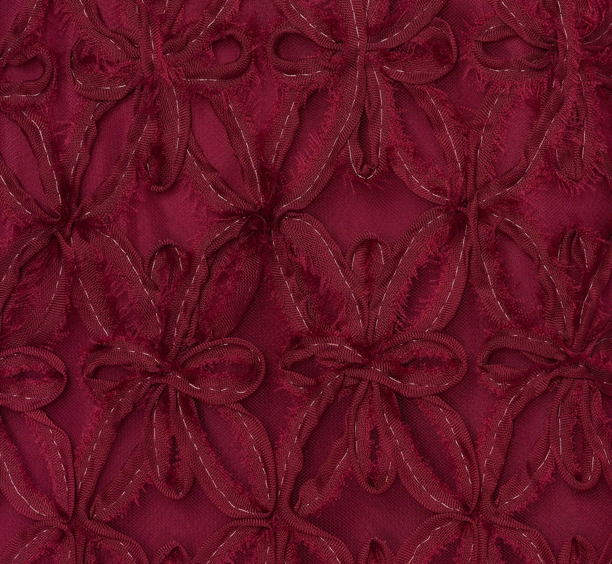 Sleeveless Soutache Embroidered Midi Dress In Light Wine