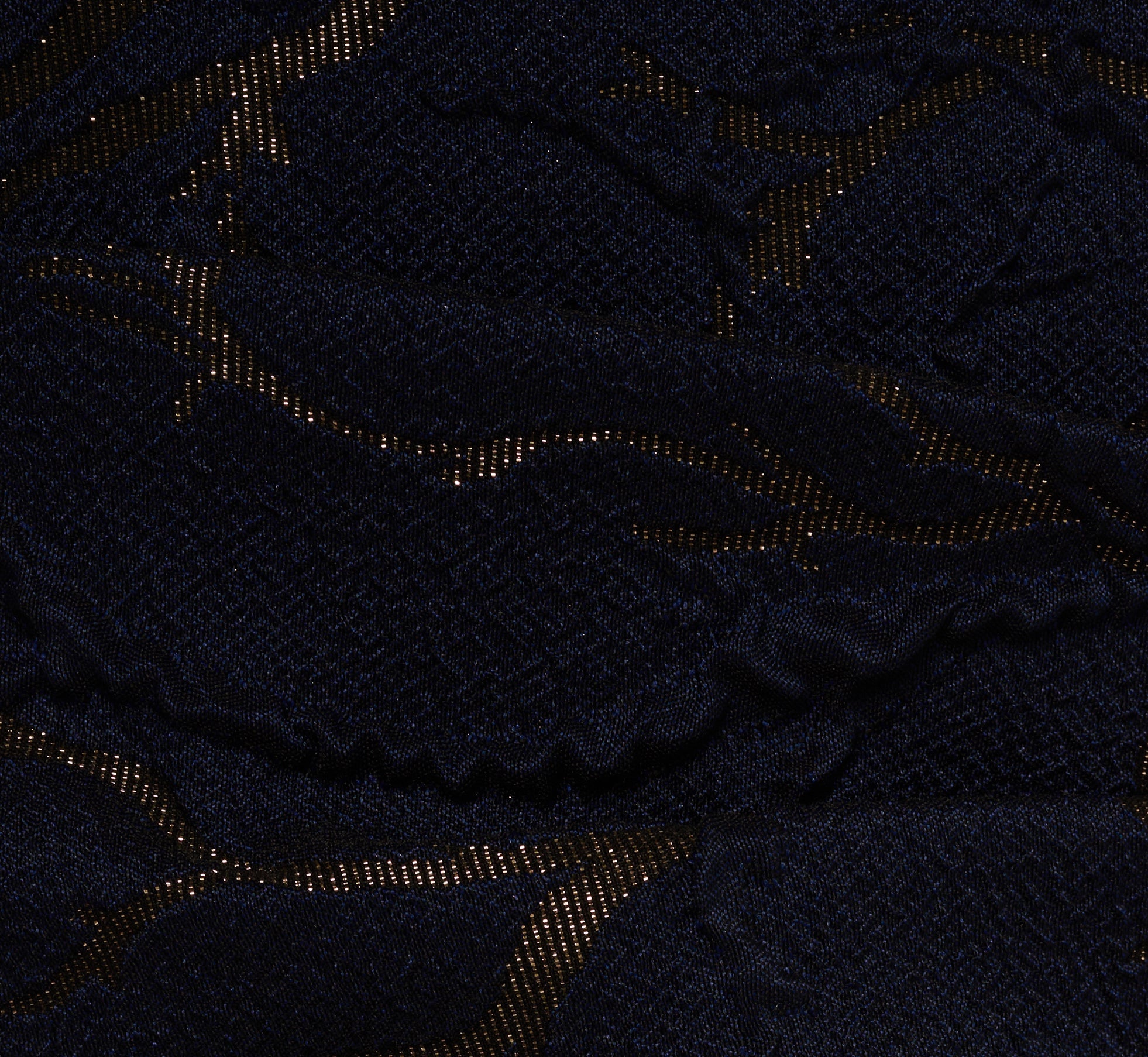 Sleeveless Jacquard Column Gown In Navy