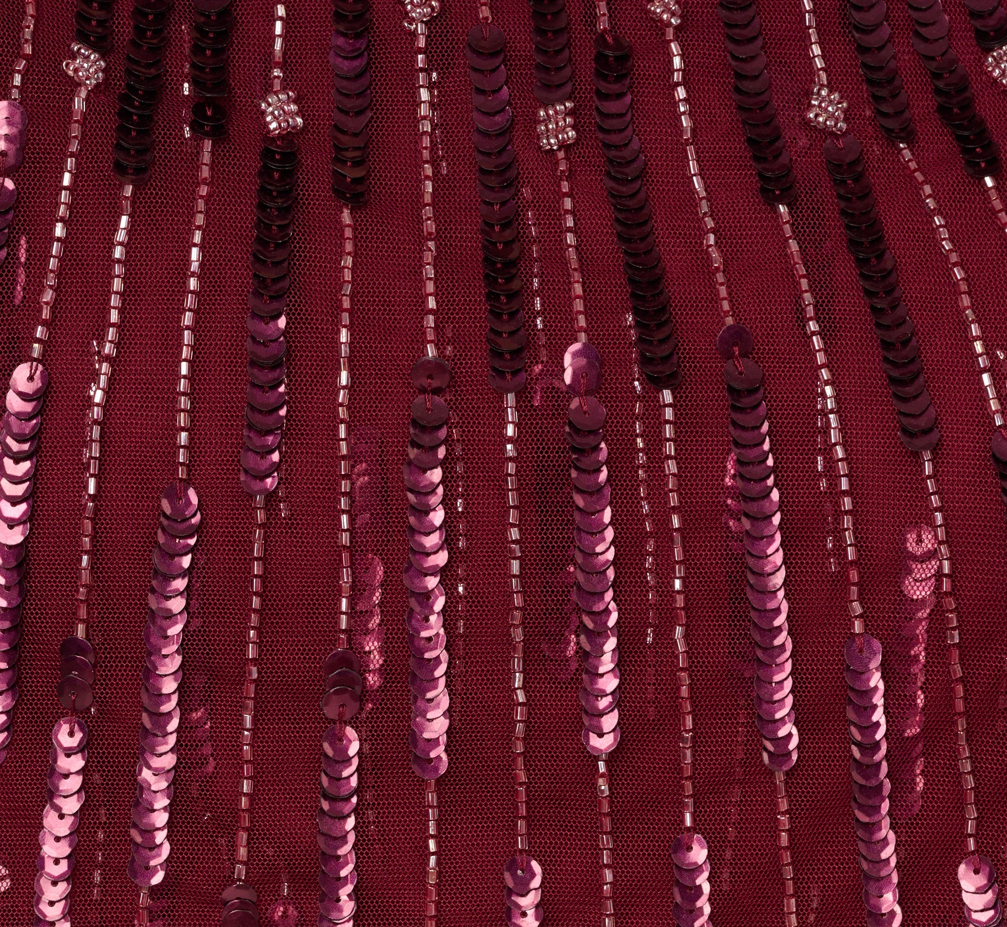 Linear Bead Cape Column Gown In Mahogany