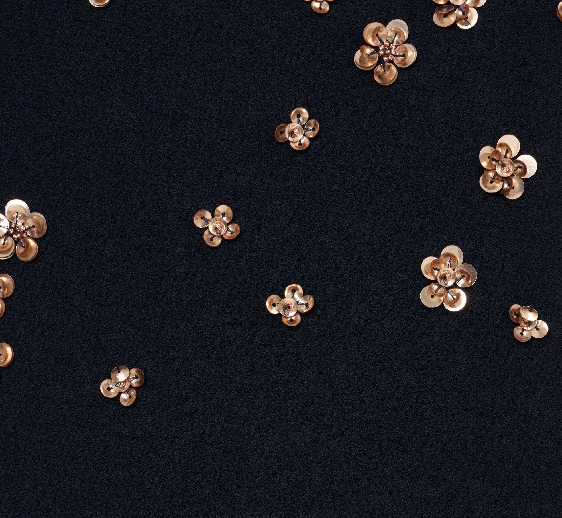 Plus Size Short Sleeve Floral Sequin Shift Dress In Midnight Rosegold