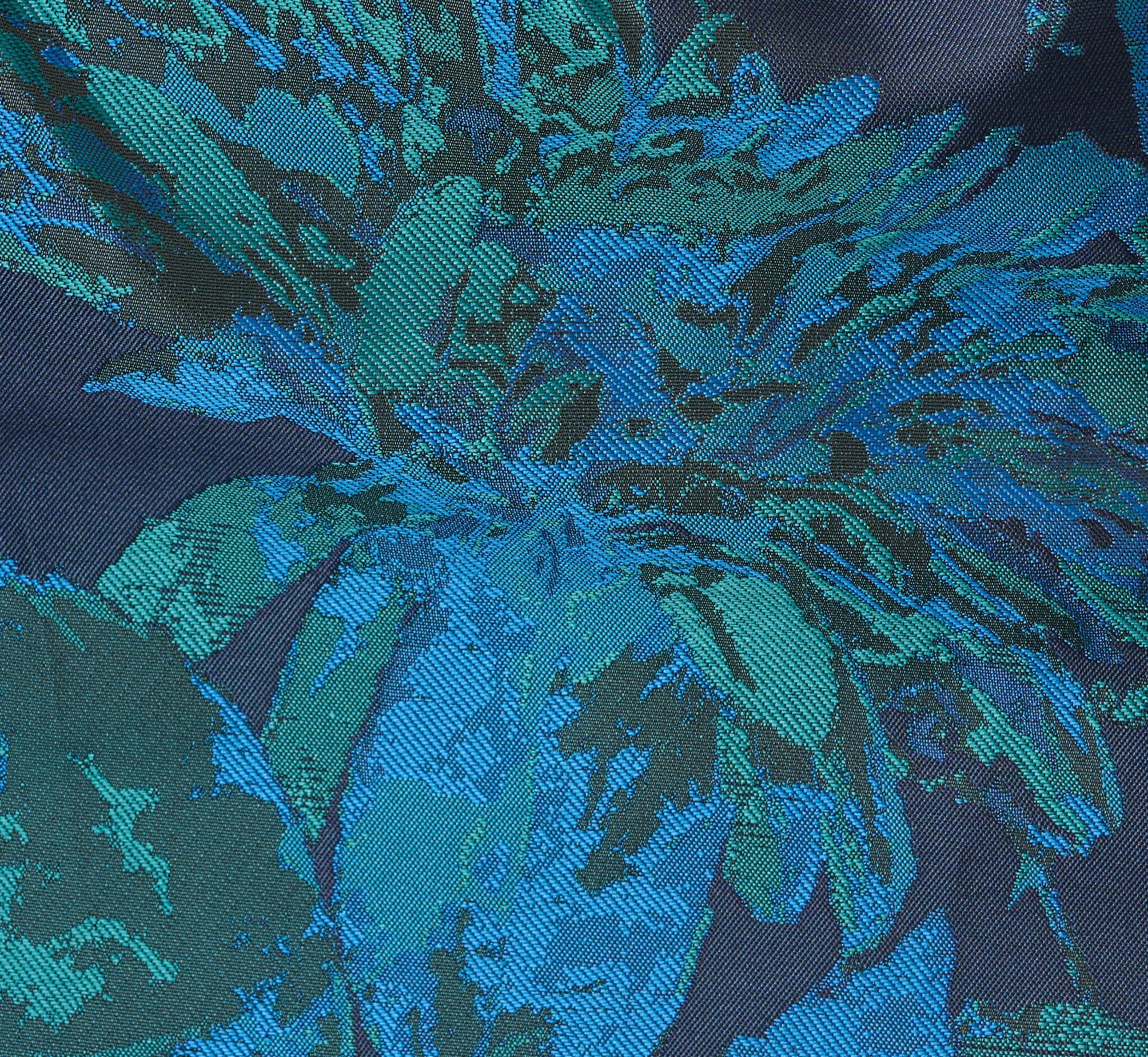 Strapless Draped Floral Jacquard Gown In Cobalt Multi