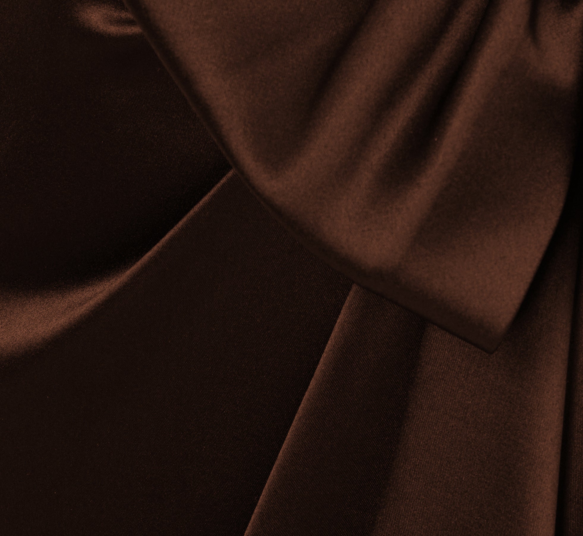 Long Sleeve Satin Bow Gown In Chocolate