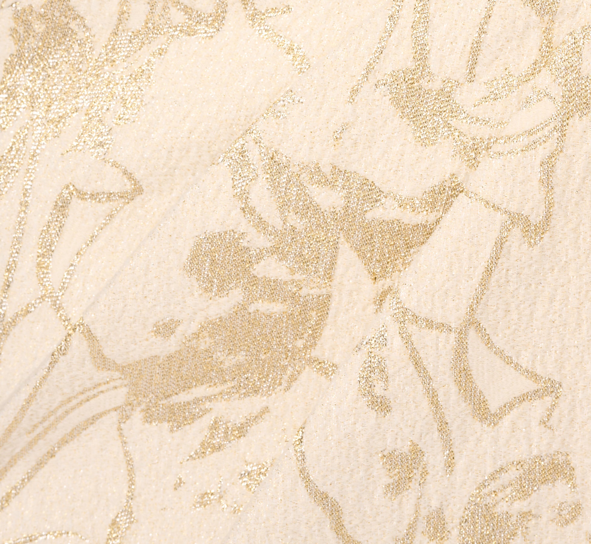 One Shoulder Metallic Stretch Jacquard Column Gown In Light Gold