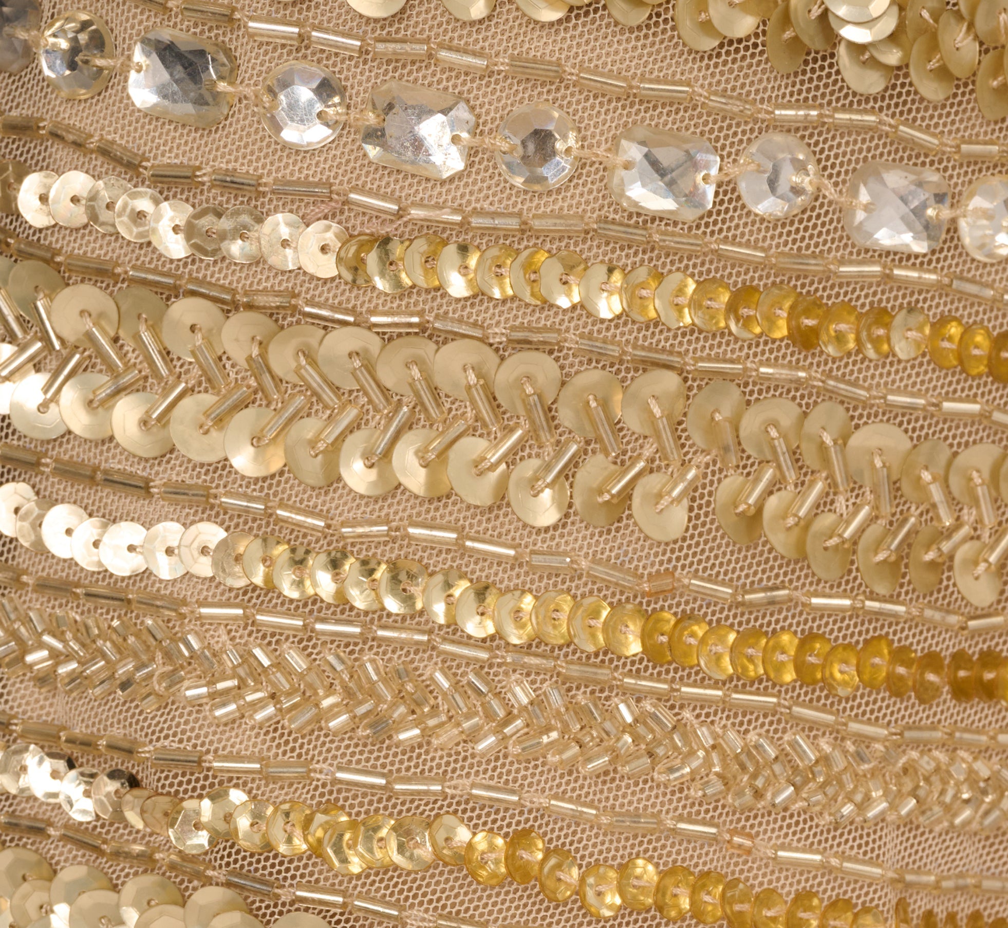 Off Shoulder Sequin Bead Column Gown In Gold