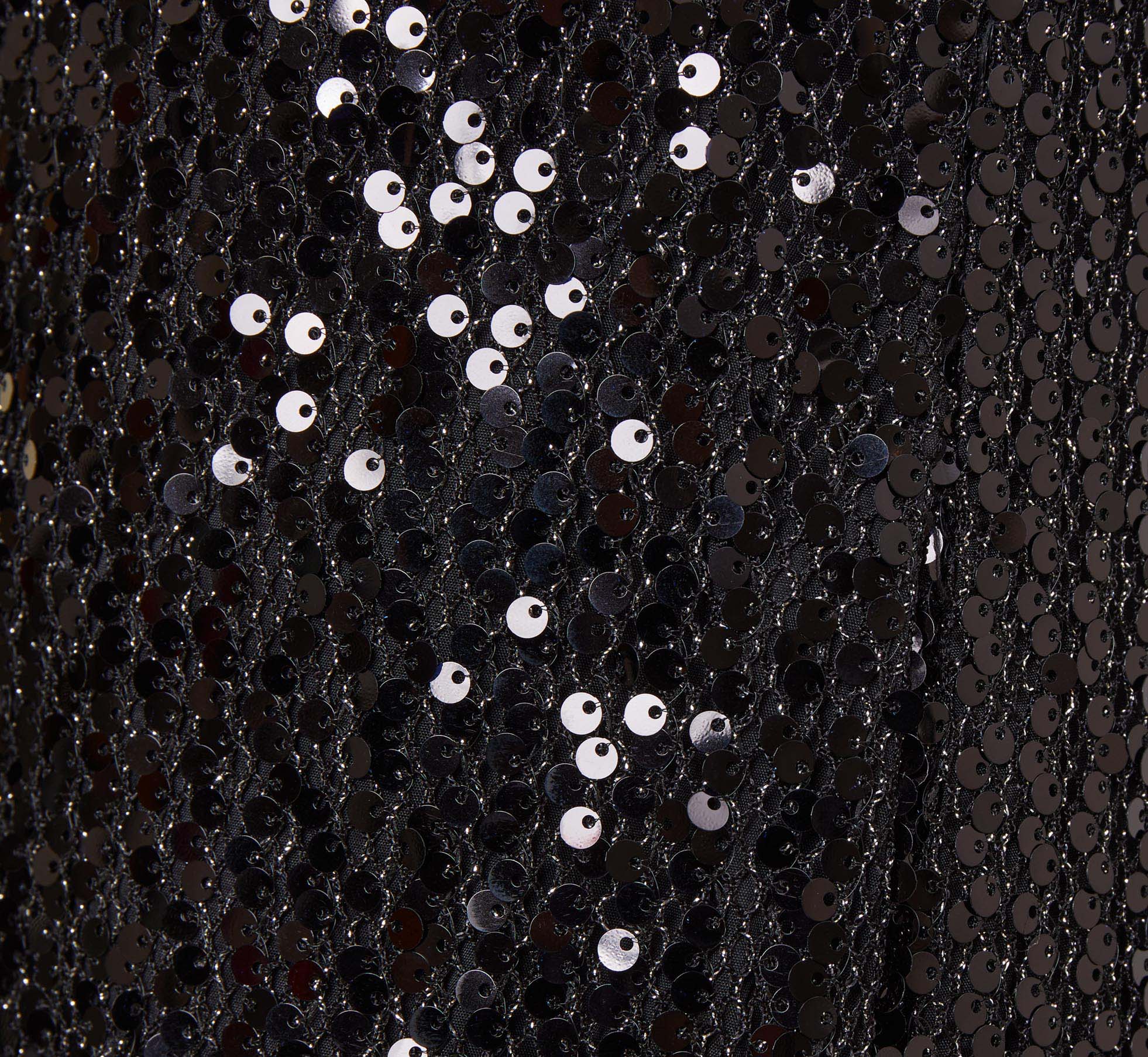 Sequined Trapeze Halter Dress With Feather Trim In Black