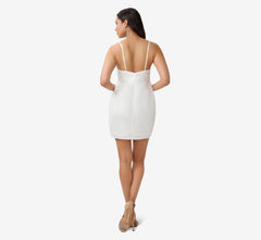 Sequined Sheath Short Cocktail Dress In Ivory