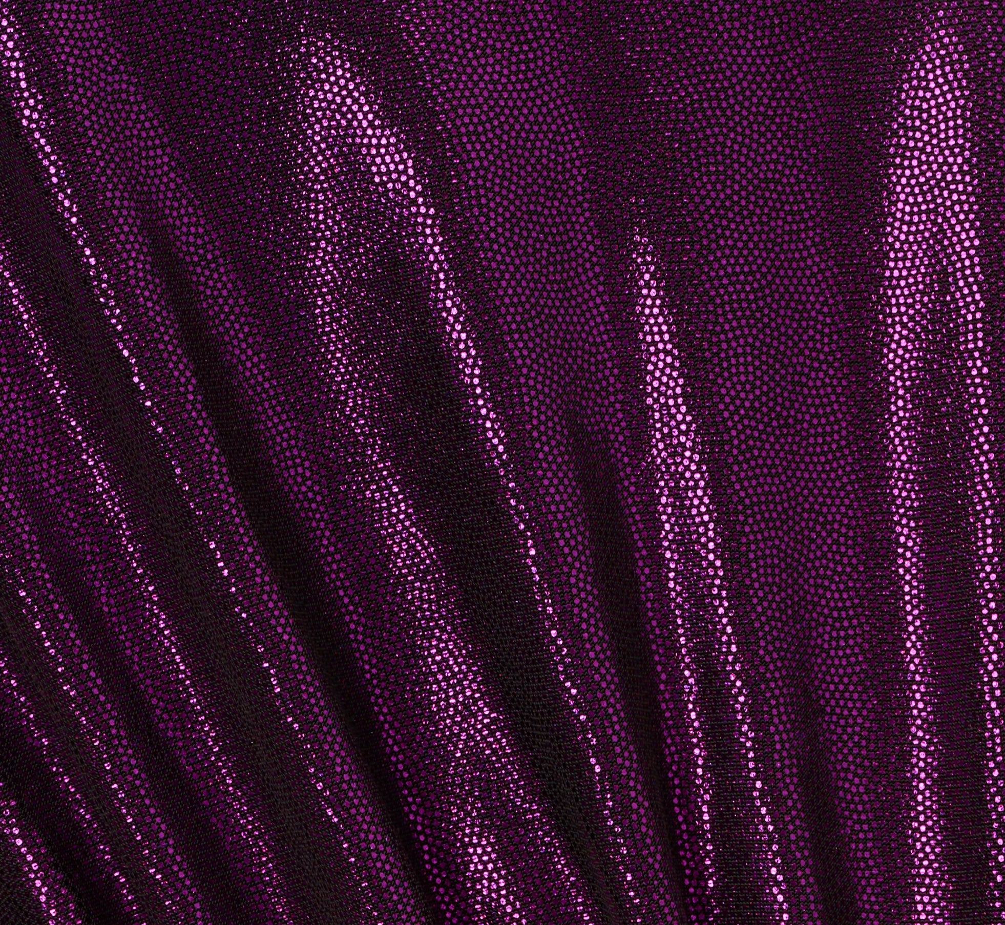 Plus Size Metallic Knit Long Sleeve Asymmetrical Dress With Ruched Details In Wild Orchid